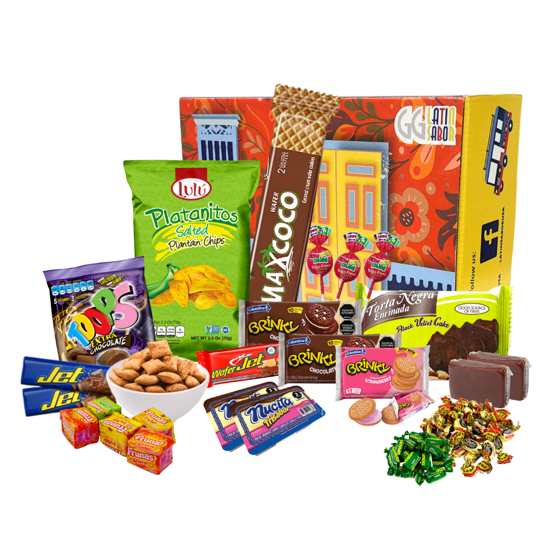 Caja Latin Sabor de snacks y dulces tradicionales colombianos – 40 unidades – Envío gratis en USA