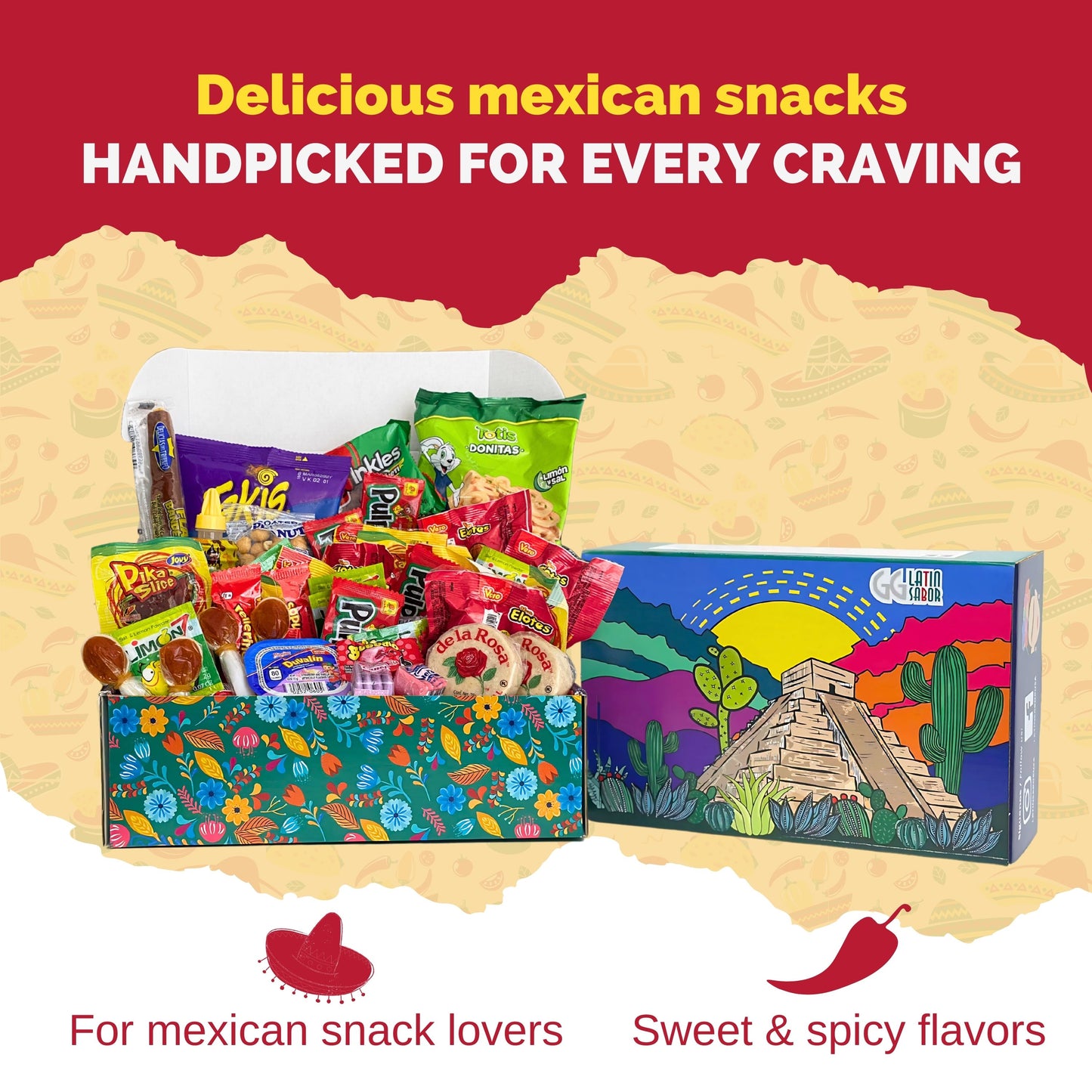 Caja de Dulces Mexicanos Latin Sabor Surtidos | Variety Pack Assorted Mexican Candy Box