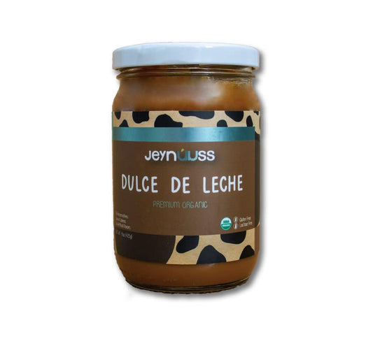 Dulce De Leche Orgánico Jeynuuss Cajeta para Aderezo De Postre Sin Gluten Sin Lactosa 15 Oz