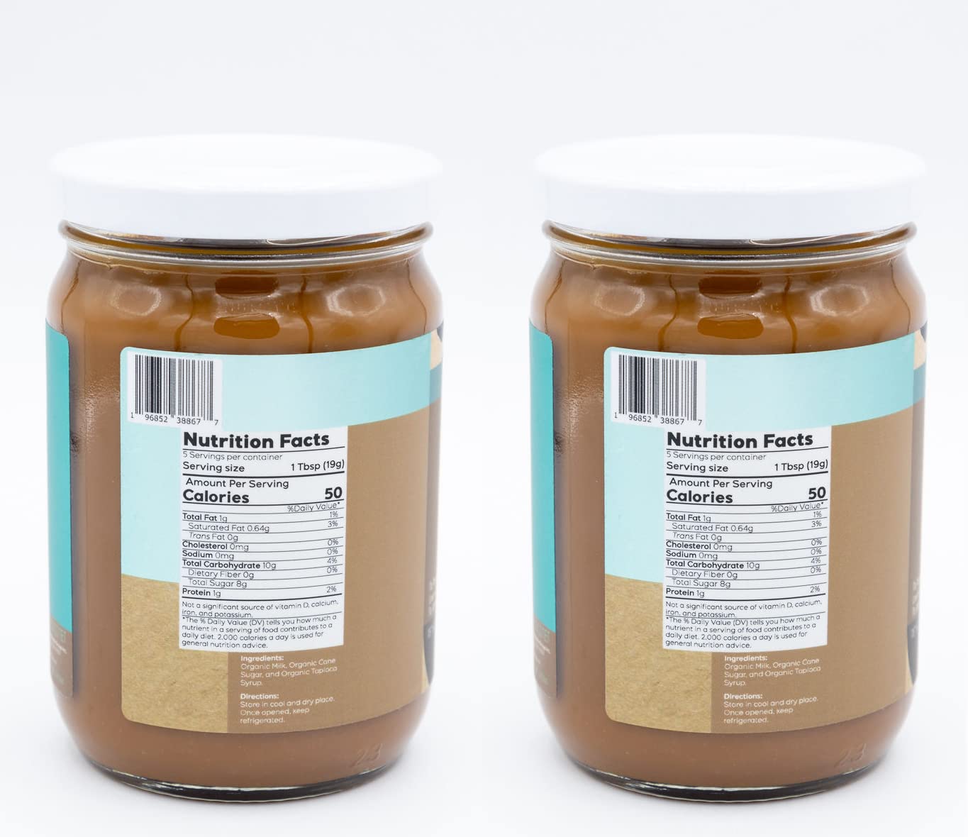 Dulce De Leche Organico Jeynúuss Salsa De Caramelo, Cajeta Para Aderezo De Postre Sin Gluten Sin Lactosa 15 Oz (2 Unidades)