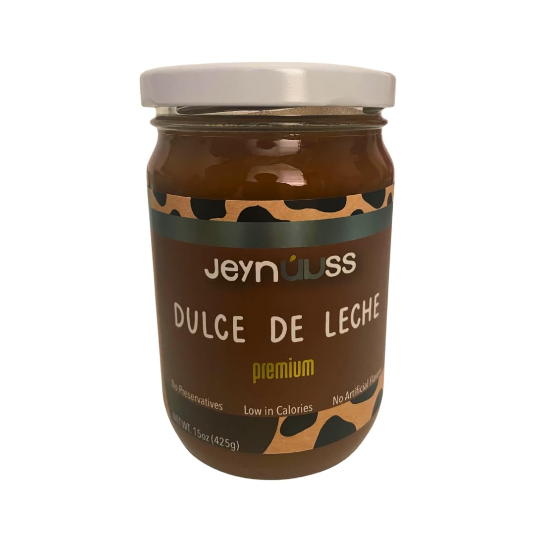 Dulce De Leche Premium Jeynuuss Cajeta para Aderezo De Postre Sin Gluten Sin Lactosa 15 Oz