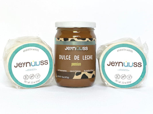 Jeynuuss Dulce de Leche, Crema de Caramelo de Leche + Obleas de Amaranto