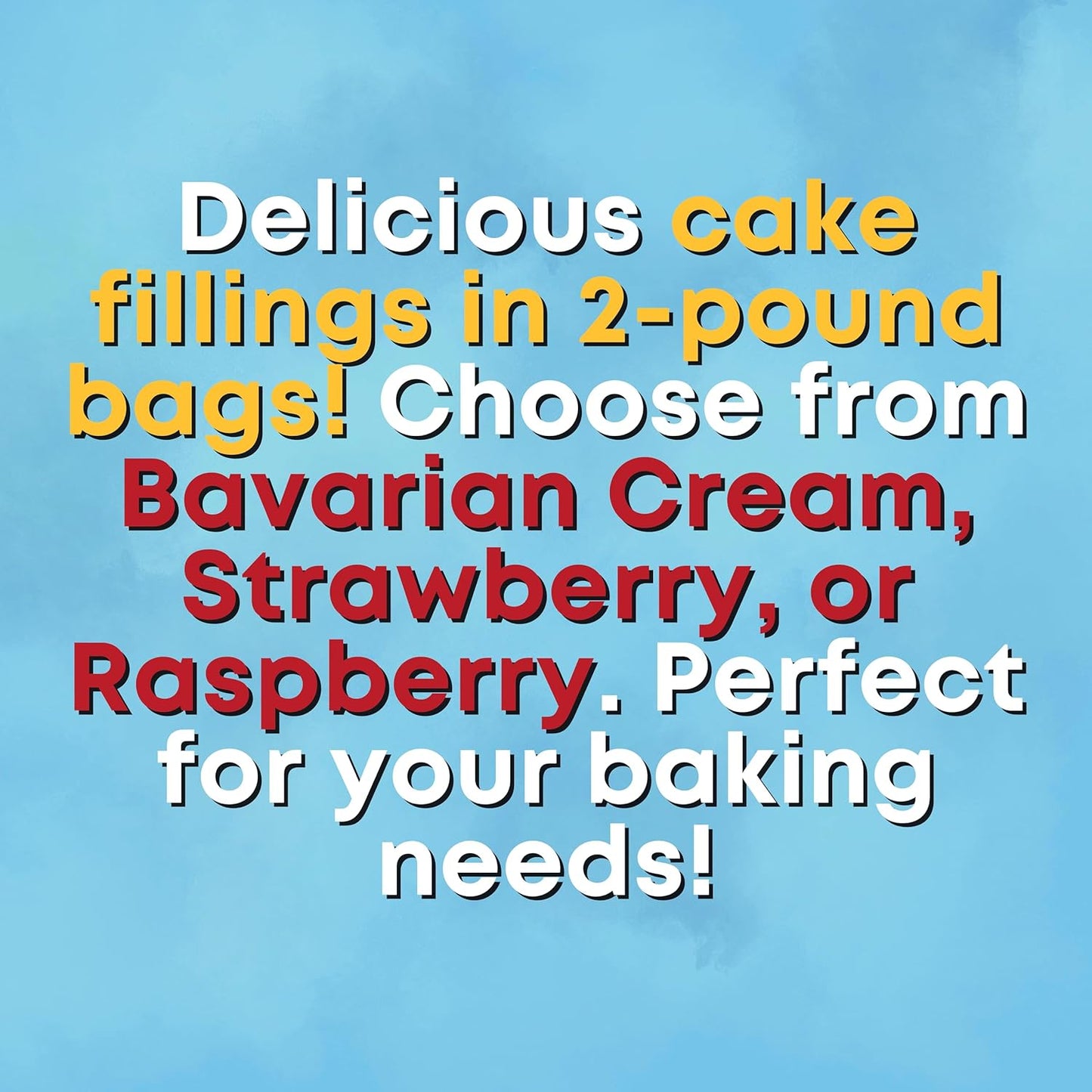 Relleno de repostería Jeynuuss, paquete de 3, bolsas de 2 libras (Crema bávara, fresa y frambuesa)