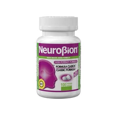 Neurobion Clásico 100 Tabletas | Complejo B Alta Potencia B1 100 mg + B6 100 mg + B12 200 mcg (Classic Formula)