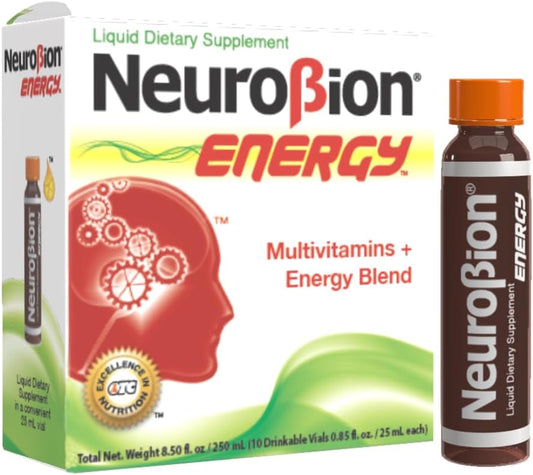 Neurobion Energy Suplemento Alimenticio Líquido Multivitaminas + Enegy Blend 10 viales x 250 ml