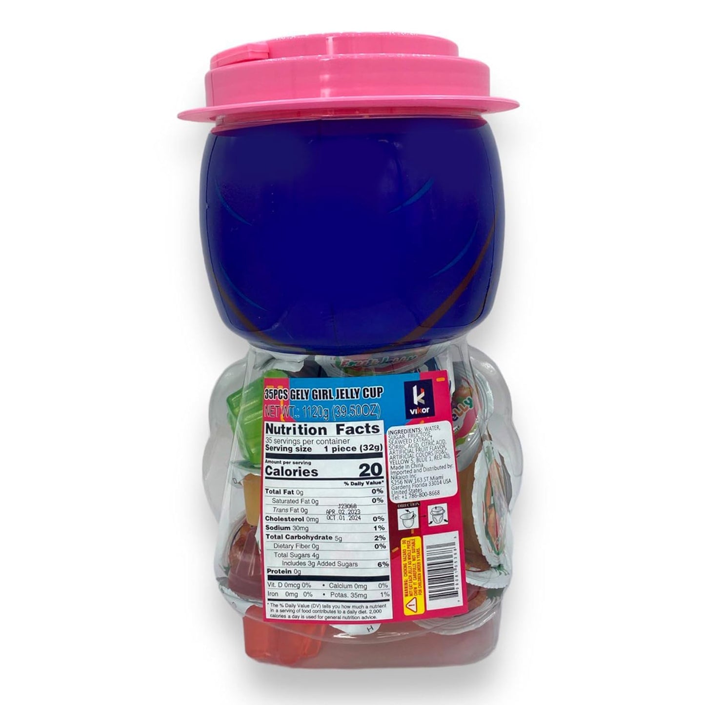 Vikor Fruit Snack Jelly Fruits Rosa Gelatina de frutas