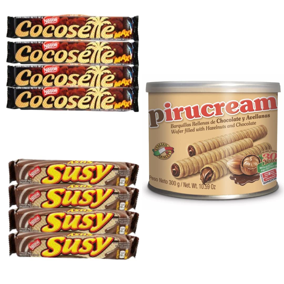 Combo De Galletas Wafer Cocosette, Susy y Pirucream
