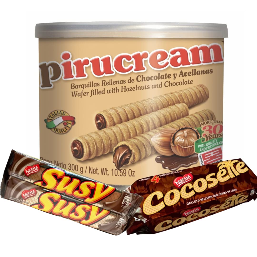 Combo De Galletas Wafer Cocosette, Susy y Pirucream