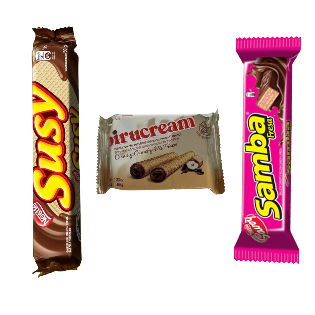 Assorted Venezuelan cookies pack – contenido del combo (Samba Susy Pirucream) – USA