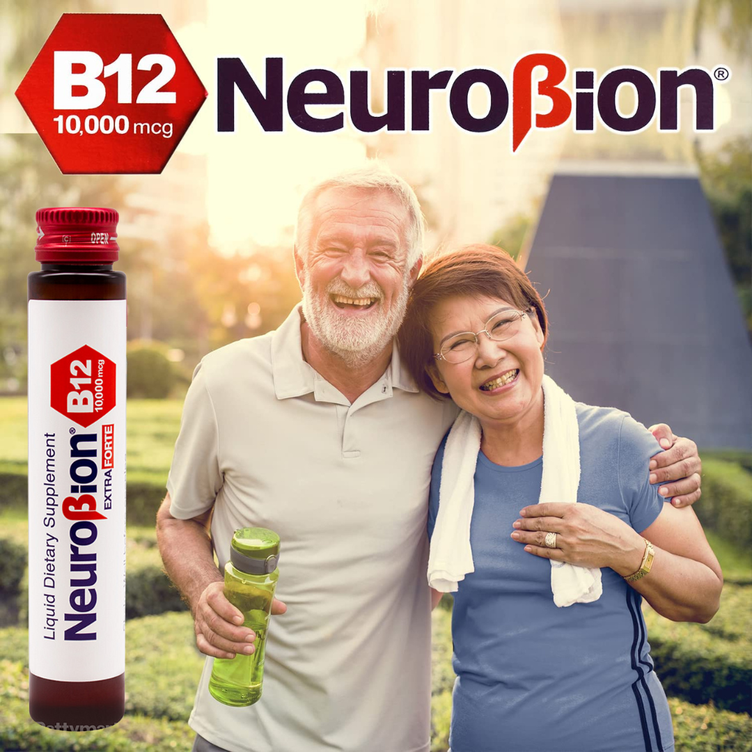 B12 liquid vials: Neurobion B12 Extra Forte 10,000 mcg con L-Arginine – USA