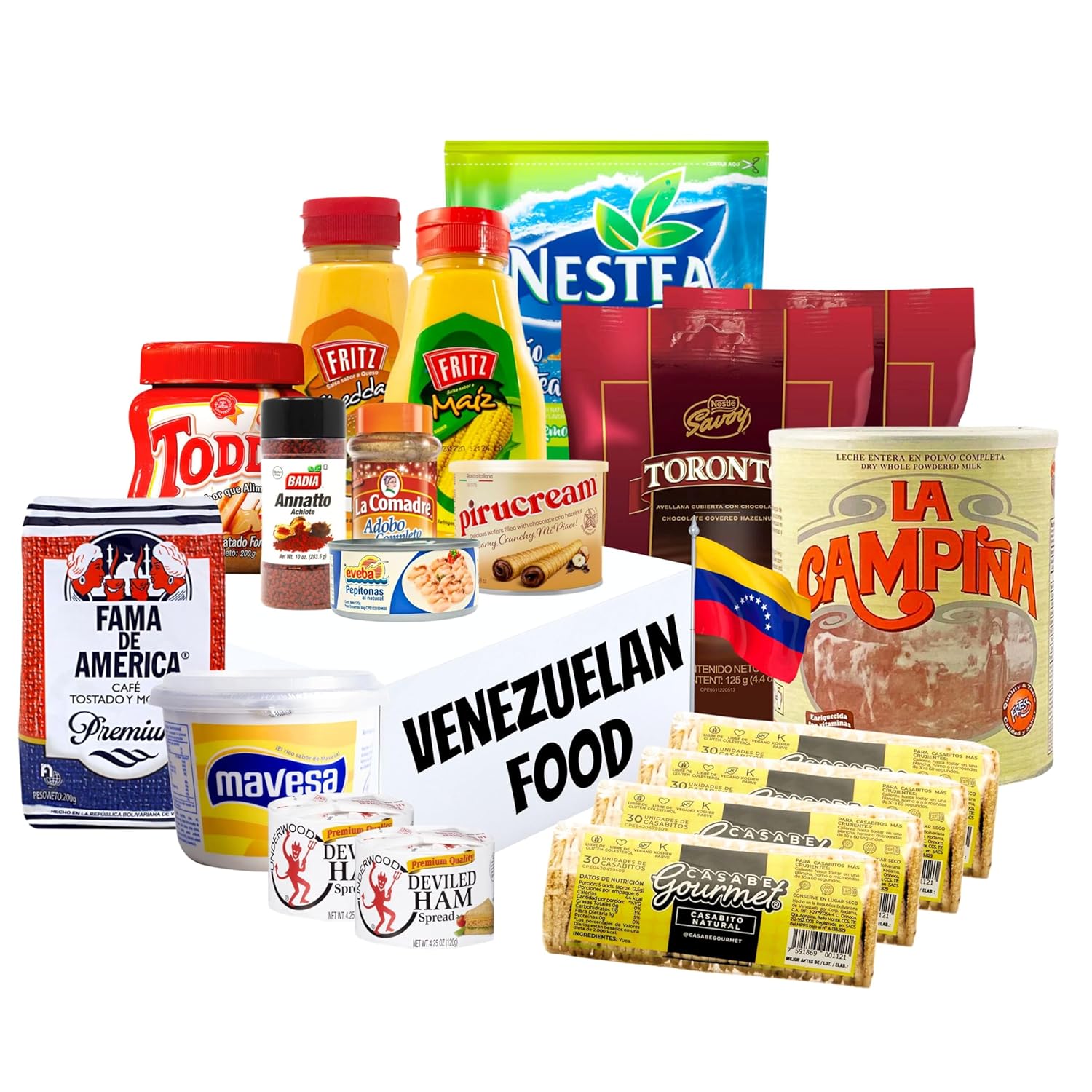 Caja Premium de Productos Venezolanos Latin Sabor surtida – snacks, bebidas y despensa – USA