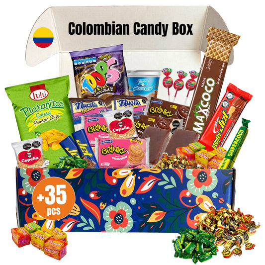 Caja de Dulces Colombianos Latin Sabor 40 unidades surtidos para regalo y compartir – USA
