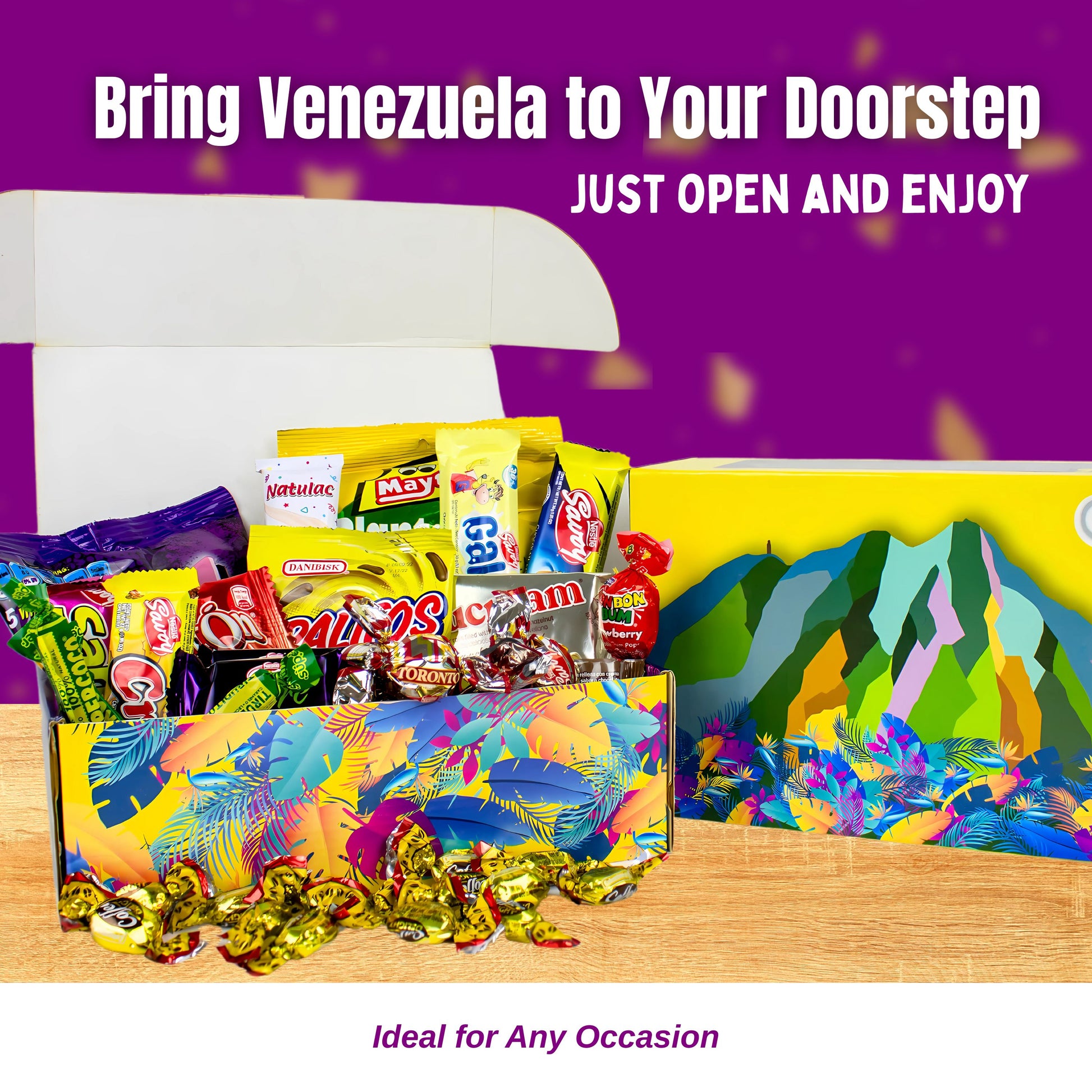 Caja de dulces venezolanos Latin Sabor para oficina, reuniones y eventos – 30 unidades – USA