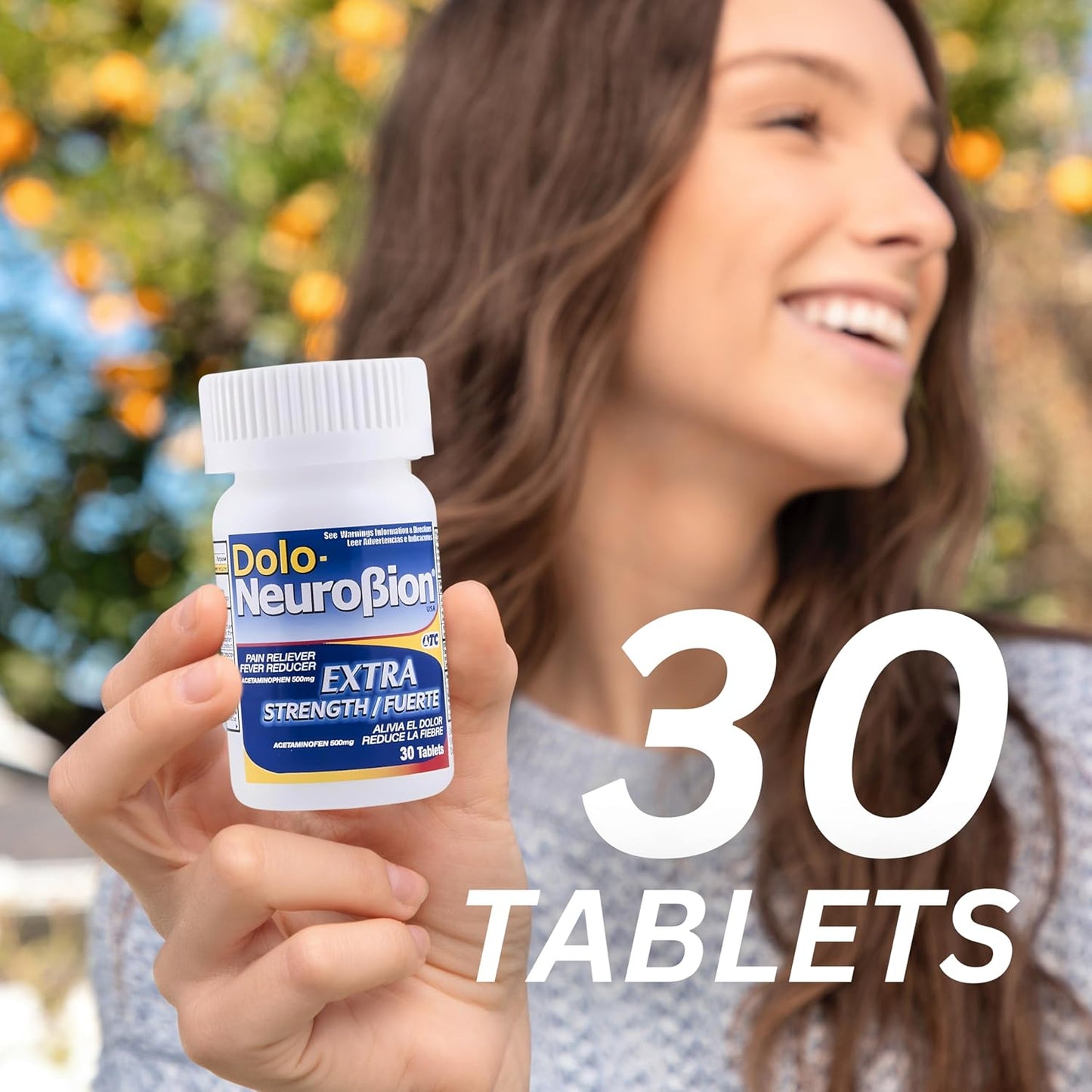 Dolo Neurobion Extra Fuerte 30 Comprimidos | Acetaminofén 500 mg (Pain Reliever / Fever Reducer) OTC