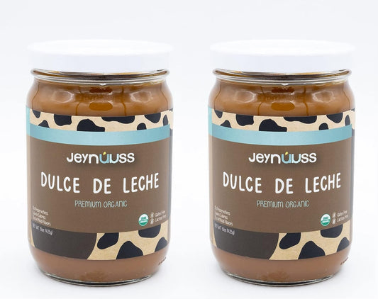 Dulce De Leche Organico Jeynúuss Salsa De Caramelo, Cajeta Para Aderezo De Postre Sin Gluten Sin Lactosa 15 Oz (2 Unidades)
