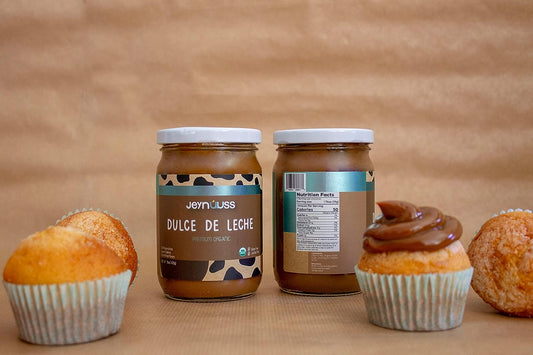 Dulce De Leche Organico Jeynúuss Salsa De Caramelo, Cajeta Para Aderezo De Postre Sin Gluten Sin Lactosa 15 Oz (2 Unidades)