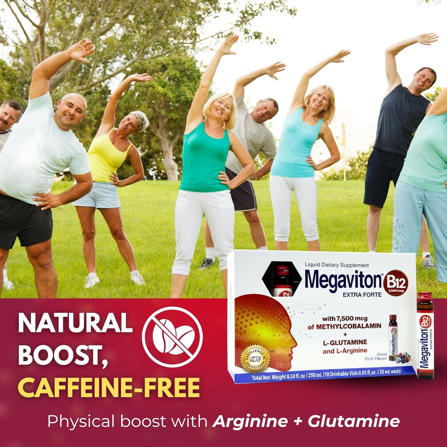 Megaviton B12 Extra Forte 7500 mcg Liquid | 10 Drinkable Vials 8.50 fl oz