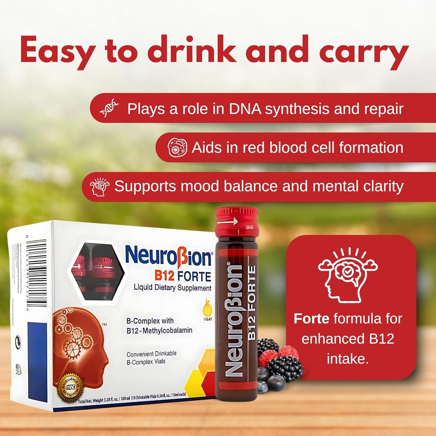 Neurobion B12 Forte 3,000 mcg 10 Viales Bebibles x 10 ml