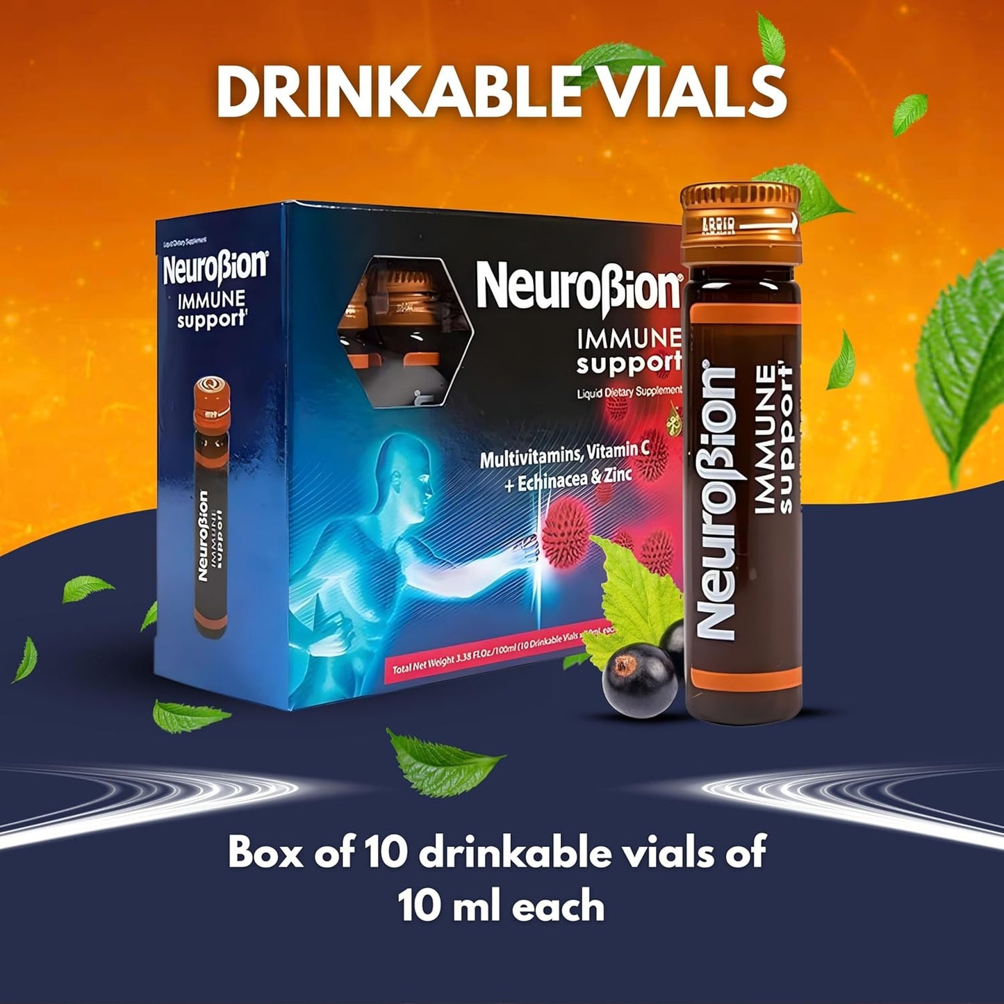 Neurobion Immune Support 10 Vials + Sunlife Vitamin C 1000 mg 20 tablets Orange flavor