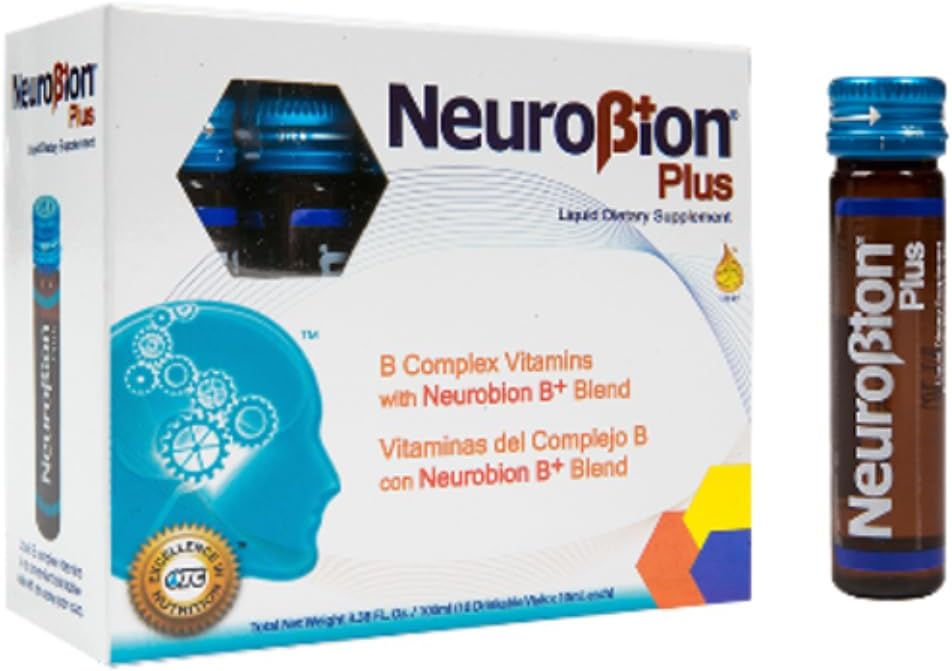 Neurobion Plus drinkable vials – B-complex liquid + amino acids – 10 x 10 mL – USA