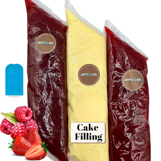 Relleno de repostería Jeynuuss pack 3 x 2 lb (crema bávara, fresa y frambuesa) – Latin Sabor USA