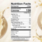 Nutrition Facts label de Jeynuuss Bavarian cream pastry filling; relleno listo para usar para cakes, pastries y desserts; bolsa de 2 lb.