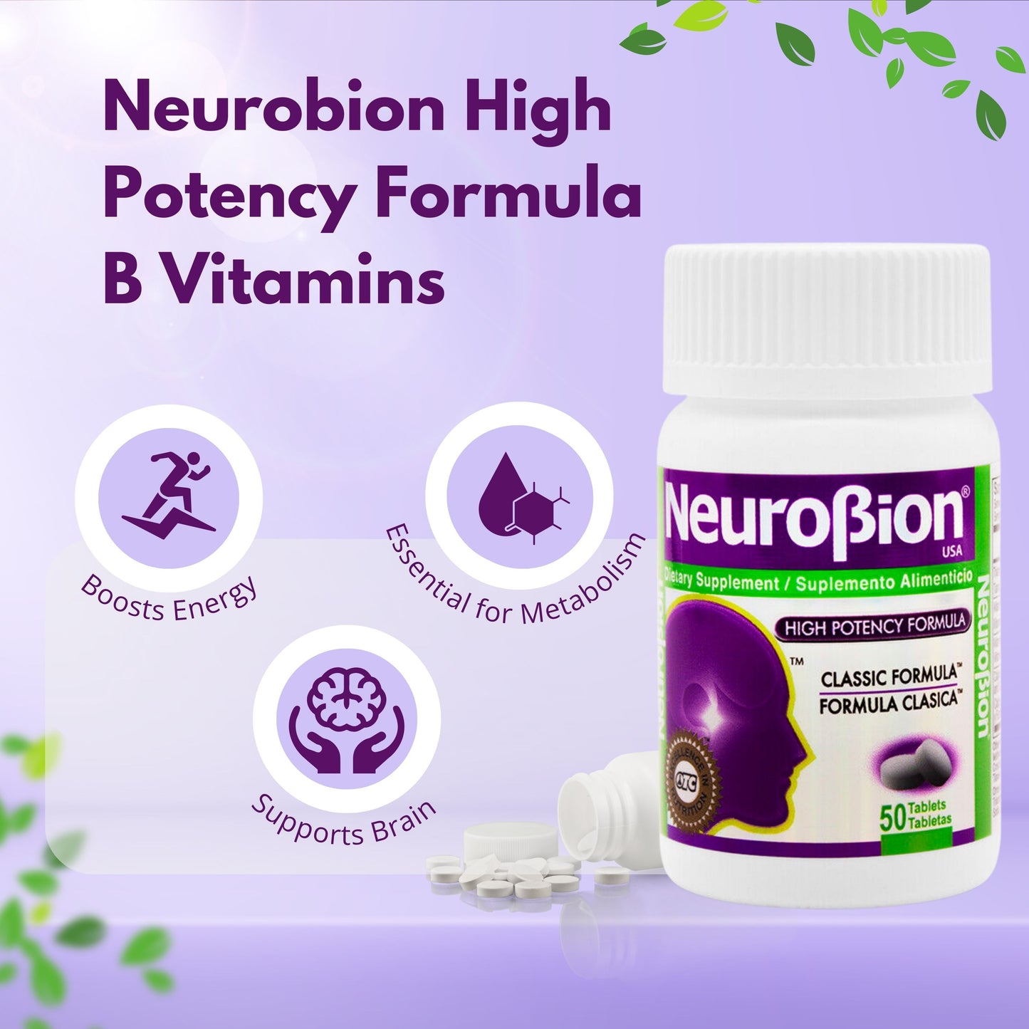 Neurobion Clásico 50 comprimidos con vitaminas B1 B6 B12 para apoyar energía y metabolismo