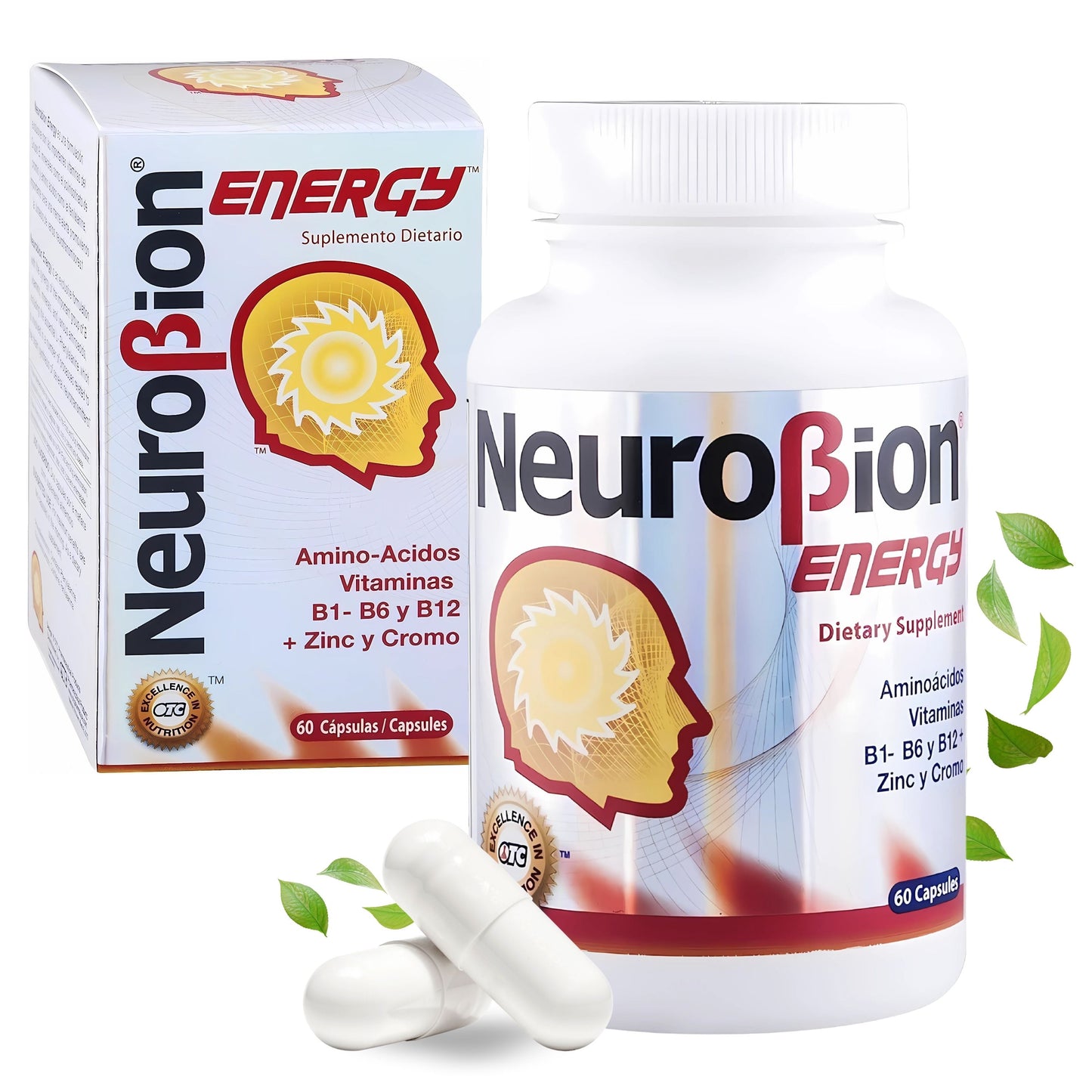 Neurobion Energy 60 cápsulas con vitaminas B1 B6 B12, aminoácidos, zinc y cromo para apoyar energía diaria